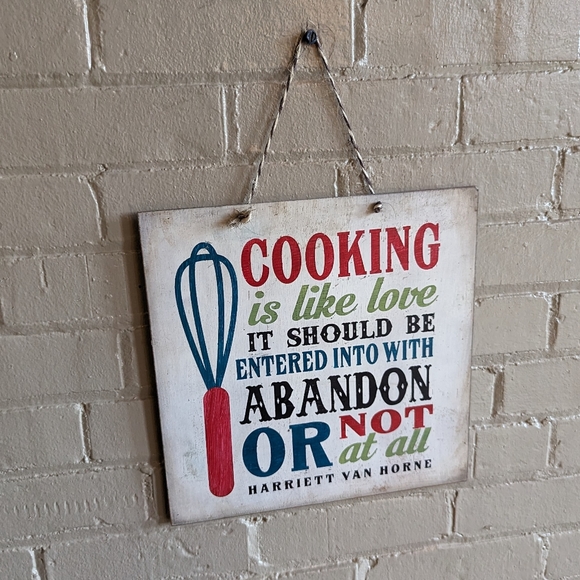 COOKING IS LIKE LOVE hand painted sign kitchen - Picture 2 of 5